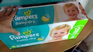 Pampers BabyDry diapers size 6 package opening [upl. by Sharlene]