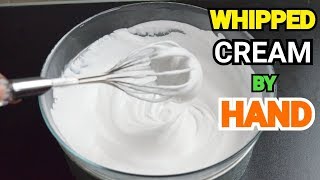 HOW TO WHIP CREAM WITHOUT ELECTRIC MIXER  Whipping Cream Banany Ka Tareka by YES I CAN COOK [upl. by Anawit]