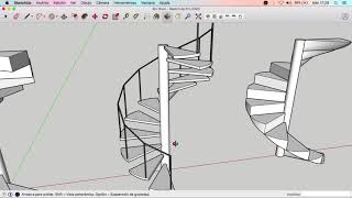 SketchUp  ¿Cómo Hacer Escaleras Helicoidales [upl. by Hillegass276]