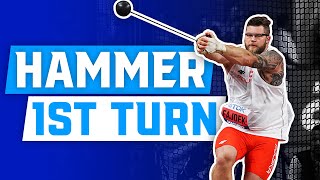 Olympic Hammer Throw Tips  How To Start The First Turn [upl. by Fanni]