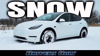 Tesla Model Y Tested in DEEP Snow [upl. by Rafat]