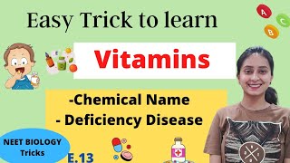 Vitamins Short trick  Deficiency Diseases  Mnemonics [upl. by Enovahs680]