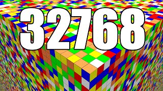 Large Scale Rubiks Cube Simulation  Solving 32768 Layers [upl. by Itak]