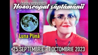 LUNA PLINA ⭐Horoscopul saptamanii 25 SEPTEMBRIE  1 OCTOMBRIE 2023 cu ACVARIA [upl. by Adrahs]