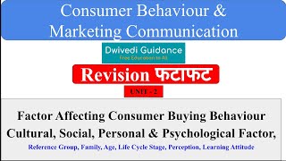 Factors affecting Consumer buying behaviour Cultural Social Personal Psychological cbmc [upl. by Ariela]