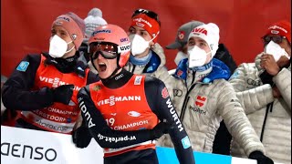 Nordische SkiWM in Oberstdorf Deutschland verteidigt Gold im Teamspringen [upl. by Jurkoic]