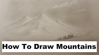 How To Draw Mountains Bob Ross Style [upl. by Elleinad428]