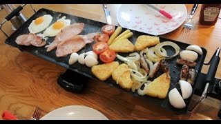 Electric Teppanyaki Barbecue Table Grill XL by Andrew James Review amp Demo English breakfast [upl. by Worthy]