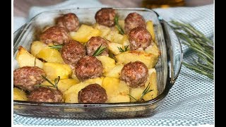 PATATE E POLPETTE AL FORNO MORBIDE E GUSTOSE PRONTE IN 5 MINUTI [upl. by Chavey]