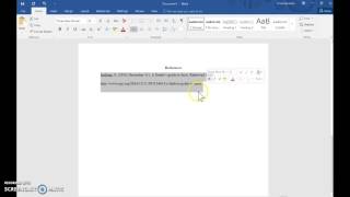 Creating a Hanging Indent in Microsoft Word 2016 [upl. by Eiramenna274]