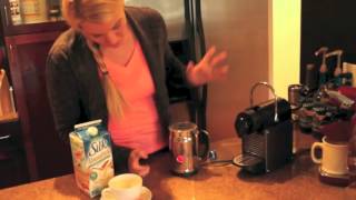 Nespresso Aeroccino Plus Frother Review Frothing Almond Milk [upl. by Jillana69]