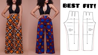 Best PALAZZO PANT Tutorial  How to CUT and SEW [upl. by Ymeraj]