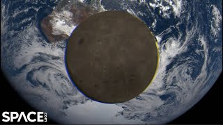 See the far side of moon as it comes between Earth and spacecraft [upl. by Aidualk]