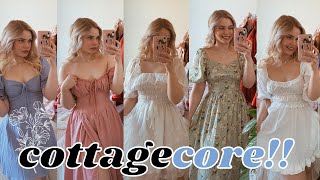 My Cottagecore Dress Collection Pastel Dress Tryon Haul [upl. by Bradman378]