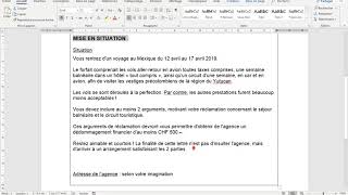 4 Devoir Lettre de réclamation à rendre pour le 20 mars 2020 [upl. by Ahsial760]