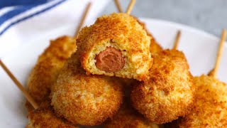 Air Fryer Corn Dogs From Scratch [upl. by Dnomde]