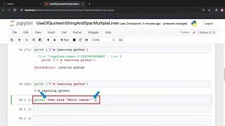 Creating Singleline and Multiline Strings in Python [upl. by Teodor34]