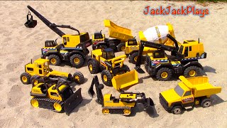 Playing with Diggers Outside Toy Construction Trucks for Kids  JackJackPlays [upl. by Sharia942]