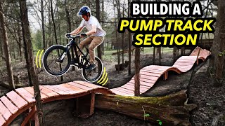 Building an INSANE Pump Track in our Woods  Backyard MTB Trail [upl. by Akirat371]