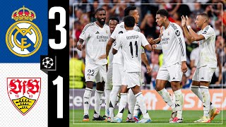 HIGHLIGHTS  Real Madrid 31 Stuttgart  Champions League 202425 [upl. by Arekahs]