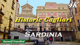 Historic Cagliari Castello District with Cathedral Sardinia Italy 4K [upl. by Steddman984]