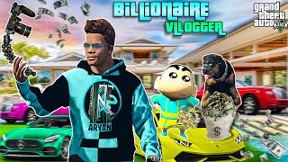 Franklin And Shinchan Becomes Billionaire Vlogger In GTA 5 [upl. by Tad]