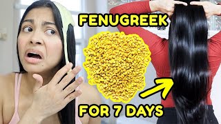 FENUGREEK for 7 days Grow the thickest hair ever before amp after results [upl. by Ravo16]