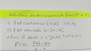 Théorème des accroissements finis Exercice [upl. by Adnilak]