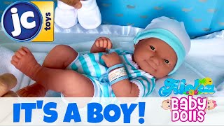 🍼 LA NEWBORN Baby BOY by JCToys 👶🏻 Unboxing Details amp Changing His Clothes 👕 Very Cute 💙 [upl. by Leuas]