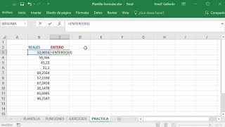 Función ENTERO en Excel [upl. by Otrebire]