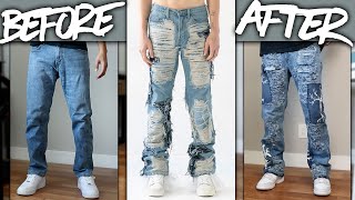 DIY  Custom WhoDecidesWar FULLY DISTRESSED Denim Jeans  JULIUS [upl. by Nnaeus]