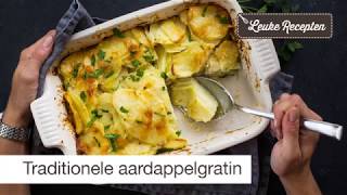 Traditionele aardappelgratin recept  LeukeReceptennl [upl. by Enicar]