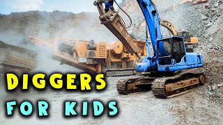 🦺 Diggers For Kids Diggers at Work  Dump Trucks Construction Vehicles  Excavator TV [upl. by Utter572]