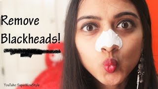 How to Remove Blackheads From Nose amp Face  Pore Strips at Home  Superwowstyle [upl. by Haleak]