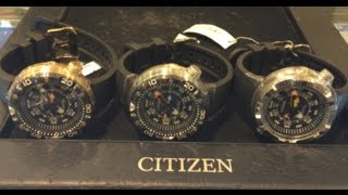 CITIZEN AQUALAND DEPTH METER ALL THREE Versions ON THE WRIST [upl. by Celine]