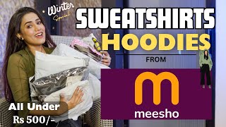 SWEATSHIRTS Haul from MEESHO💜💛  Winter collection 🧶 TyonOn  Honest Review  gimaashi [upl. by Aspasia]