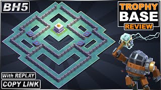 NEW BEST Builder Hall 5 Base with REPLAY 2023 COC BH5 Trophy Base COPY Link  Clash of Clans [upl. by Sweeney738]