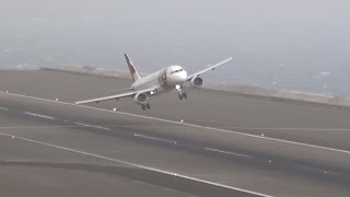 STORMY Winds 45Kts Extreme Landings Crazy Go Arounds  Madeira [upl. by Manley]