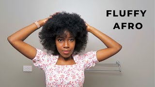 How to do a Fluffy Afro  4C4B Natural Hair [upl. by Aruabea799]