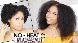 EASY NOHEAT BLOWOUT on Natural Hair  howto [upl. by Esenwahs]